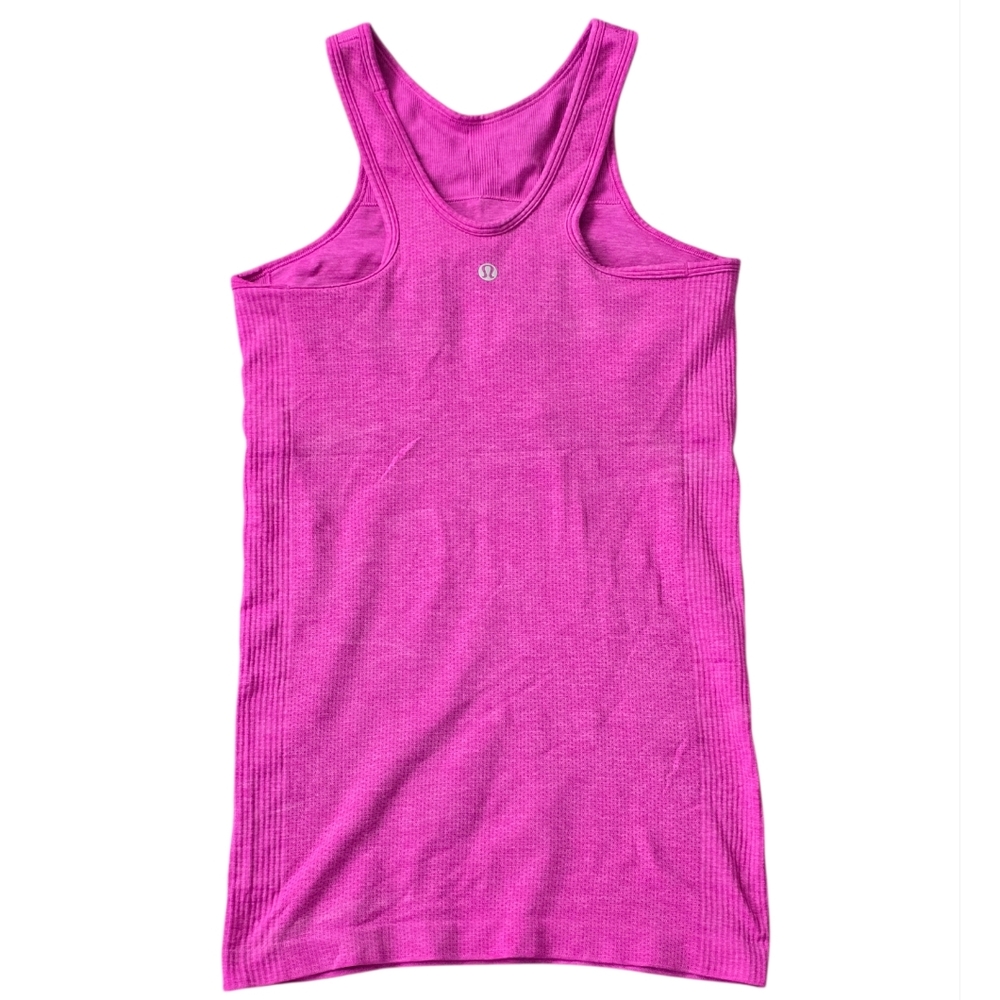 Lululemon Pink Racerback Tank Top With Padding Size 6 - Picture 2 of 5